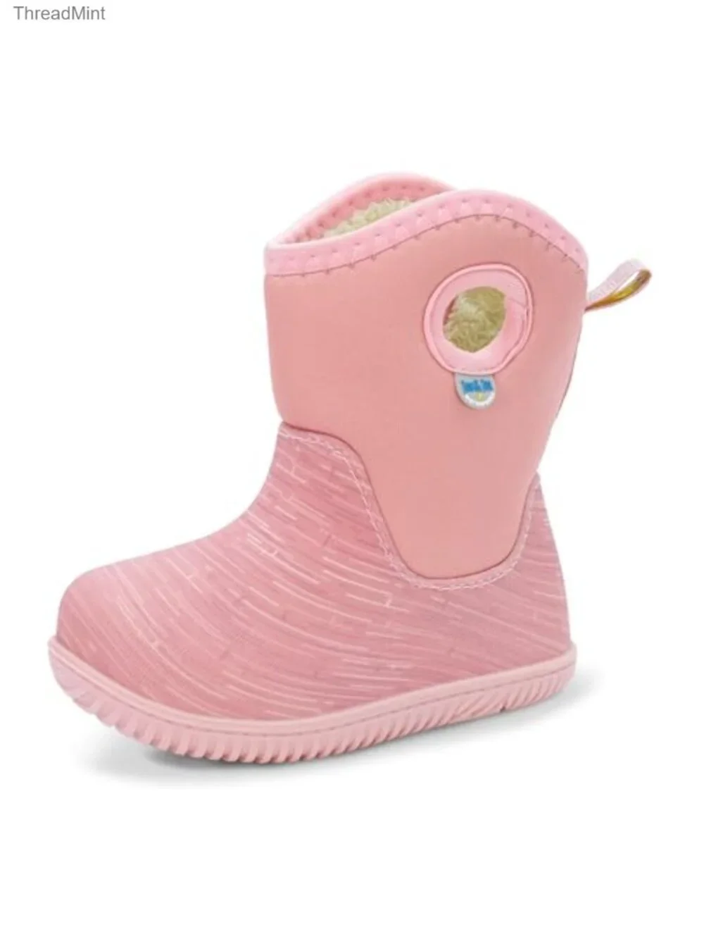 Kids Waterproof Snow Boots Fleece-Lined Winter Rain Boots Machine Washable
